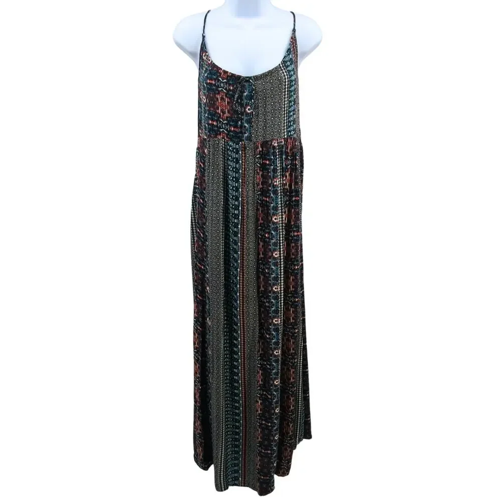 BCBGMAXAZARIA Dress Womens Small Maxi Boho Sundress Hippie Festival Vacation